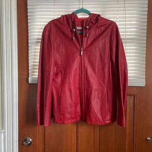 Kushi genuine leather zip up jacket